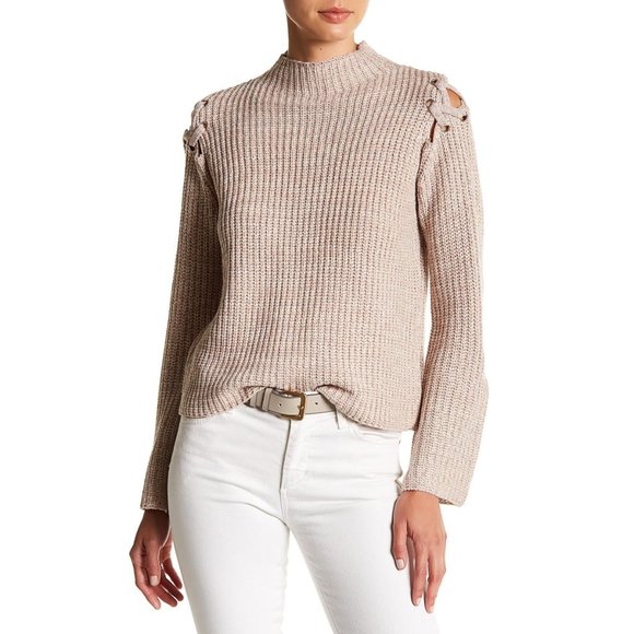 John + Jenn Sweaters - John + Jenn Synthetic Lace-up Cold Shoulder S